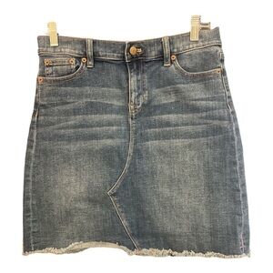 J. Crew Factory Raw Hem Denim Mini Skirt Size 8 WA1
